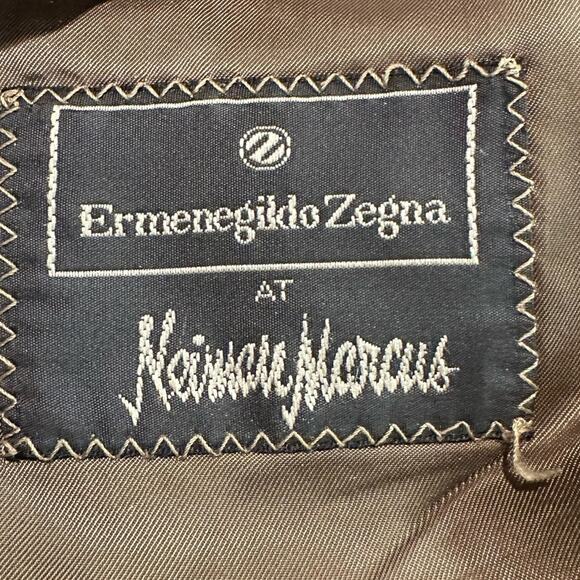 Ermenegildo Zegna for Neiman Marcus Mens 44 Cashmere Brown Houndstooth Blazer - Picture 5 of 14